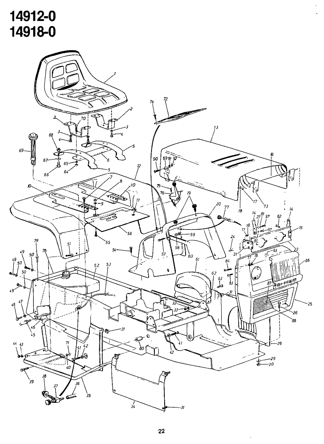 Yard-Man 14912-0, 14918-0 manual 