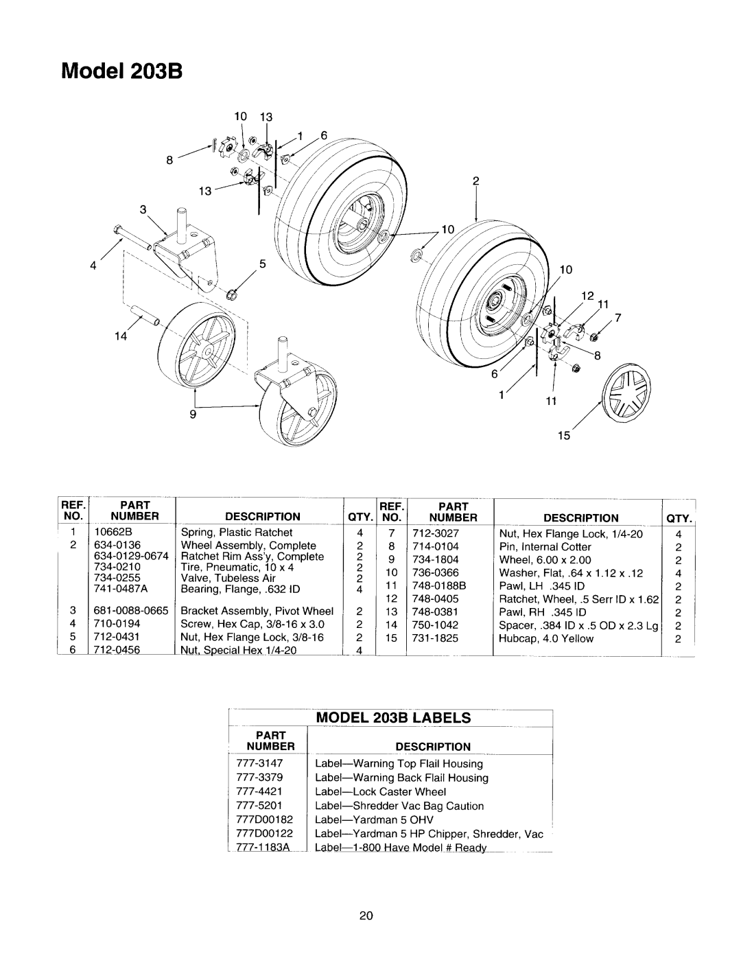 Yard-Man 203B, 103A manual 