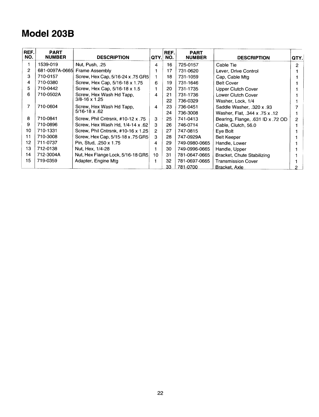 Yard-Man 203B, 103A manual 