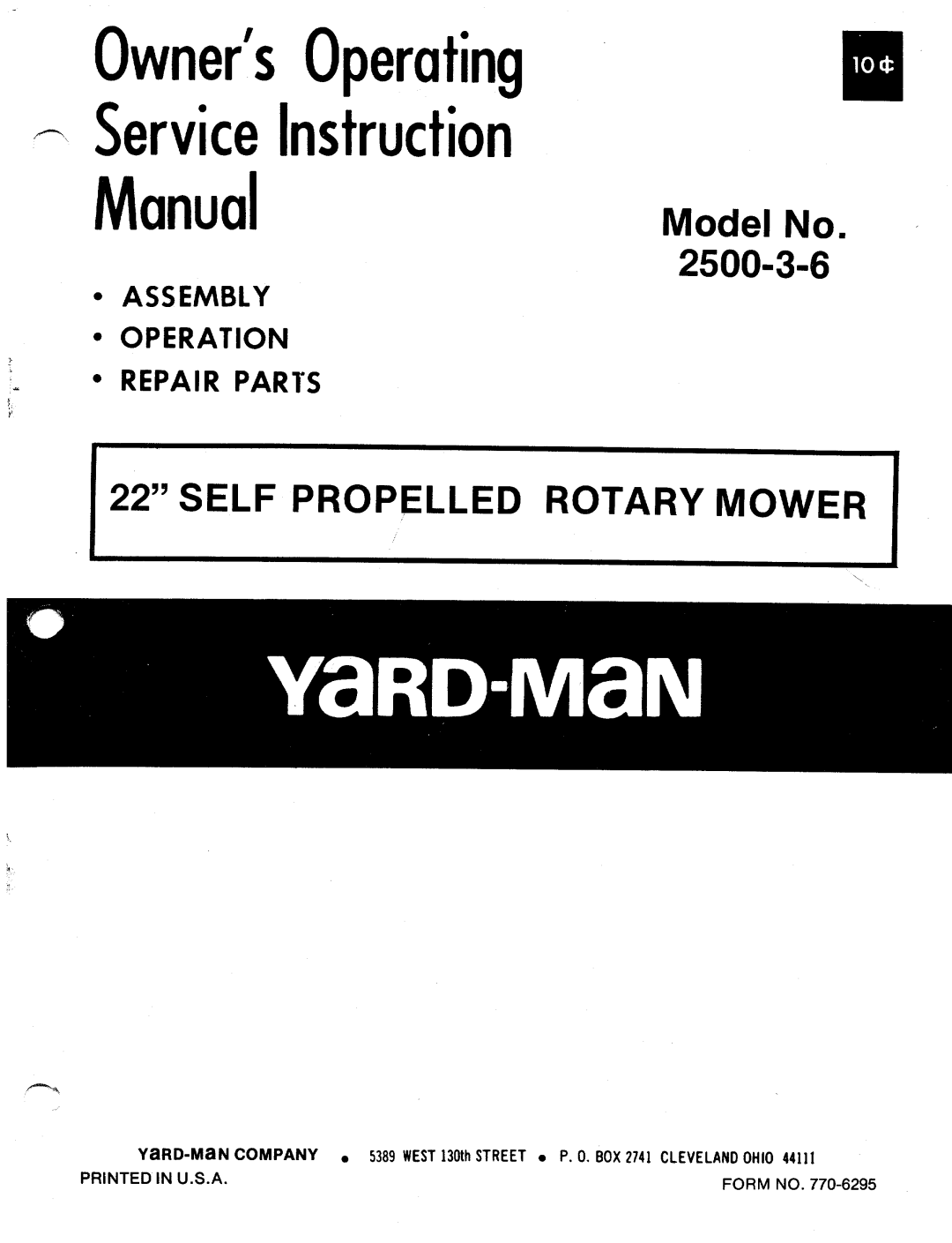 Yard-Man 219212 manual 