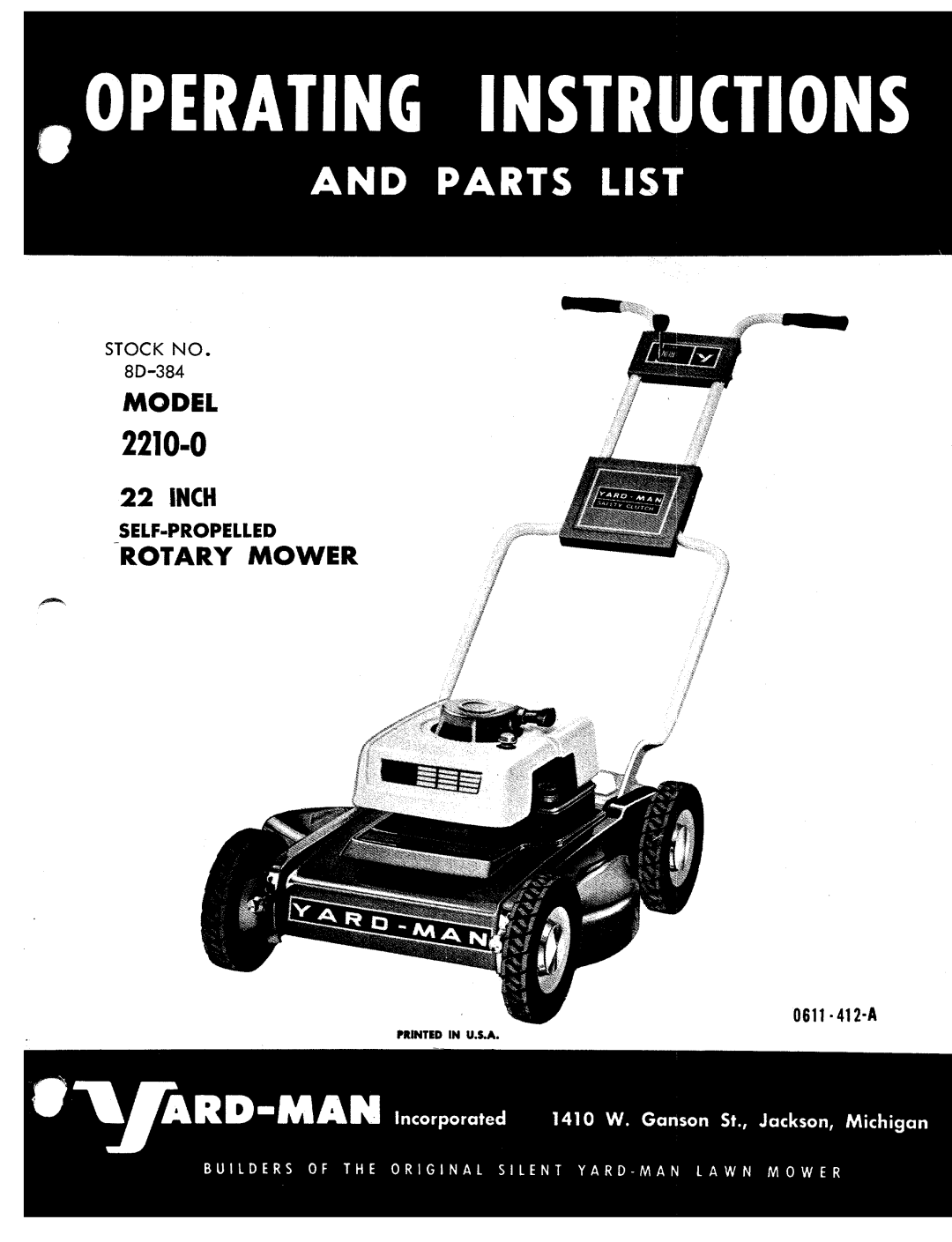 Yard-Man 2210-0 manual 