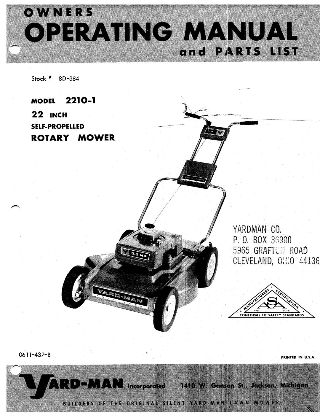 Yard-Man 2210-1 manual 