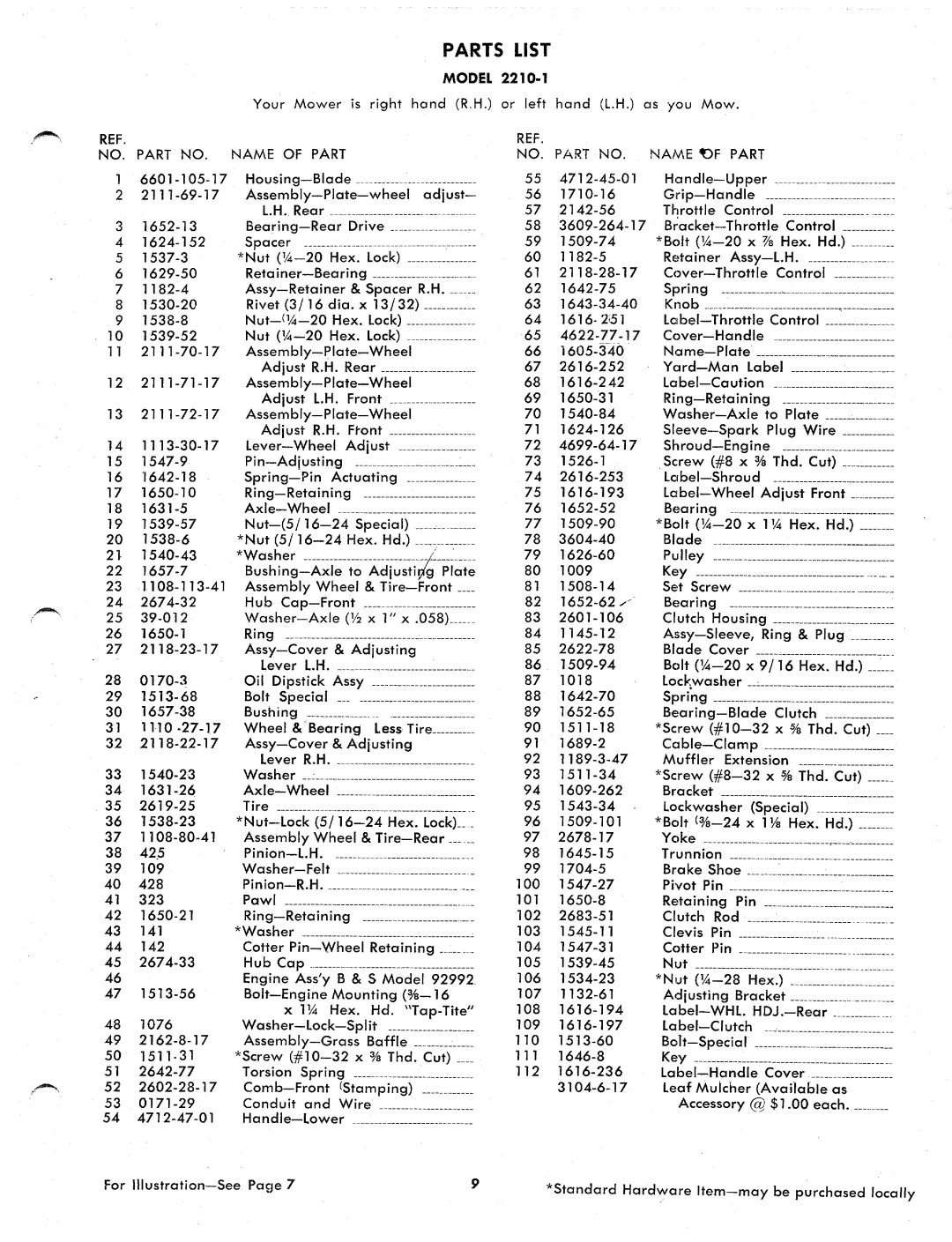 Yard-Man 2210-1 manual 