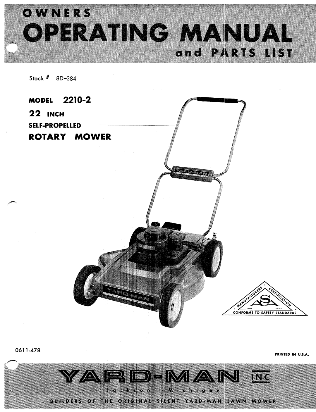 Yard-Man 2210-22 manual 