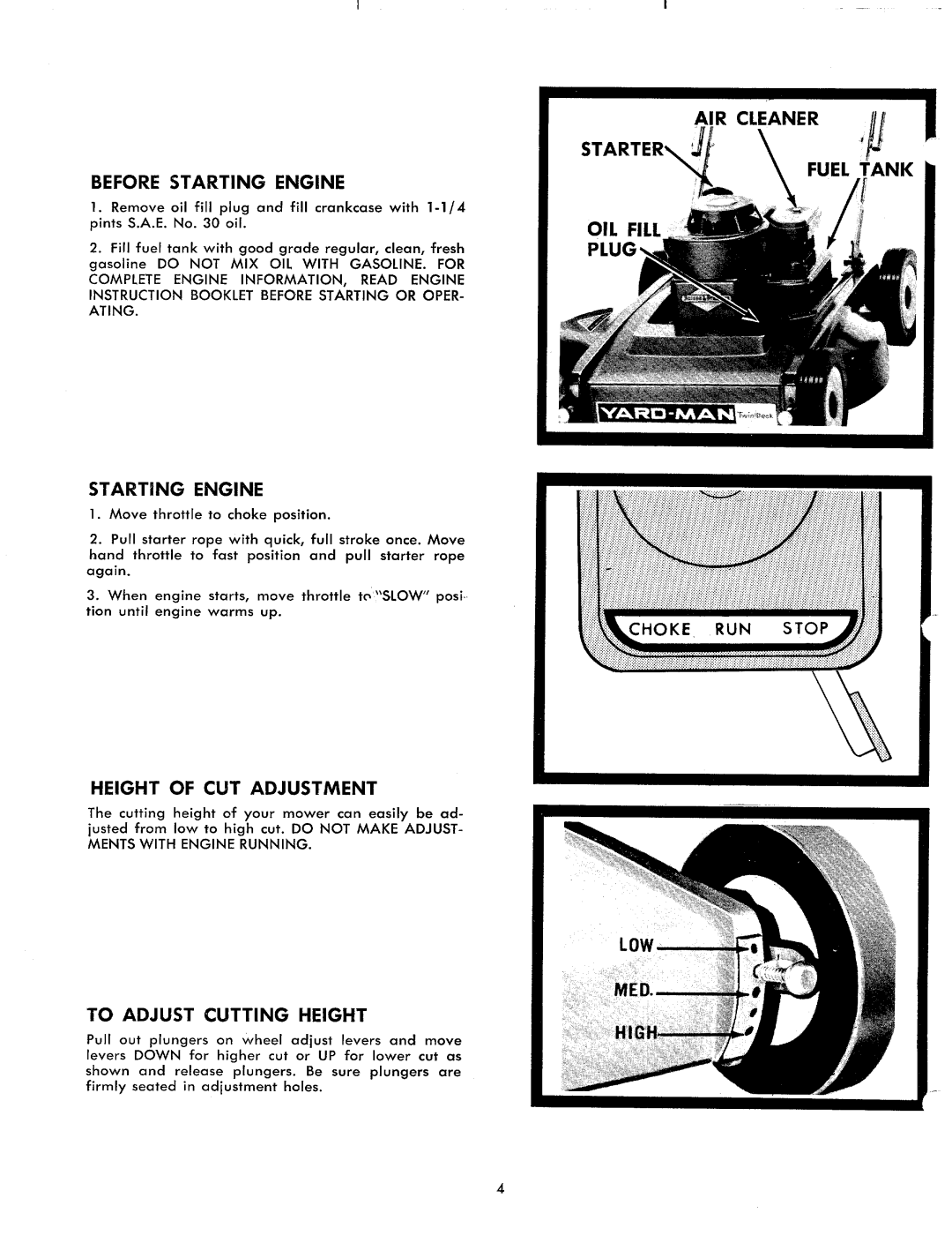 Yard-Man 2250-0 manual 