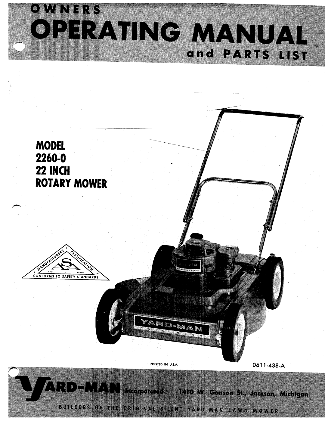 Yard-Man 2260-0 manual 