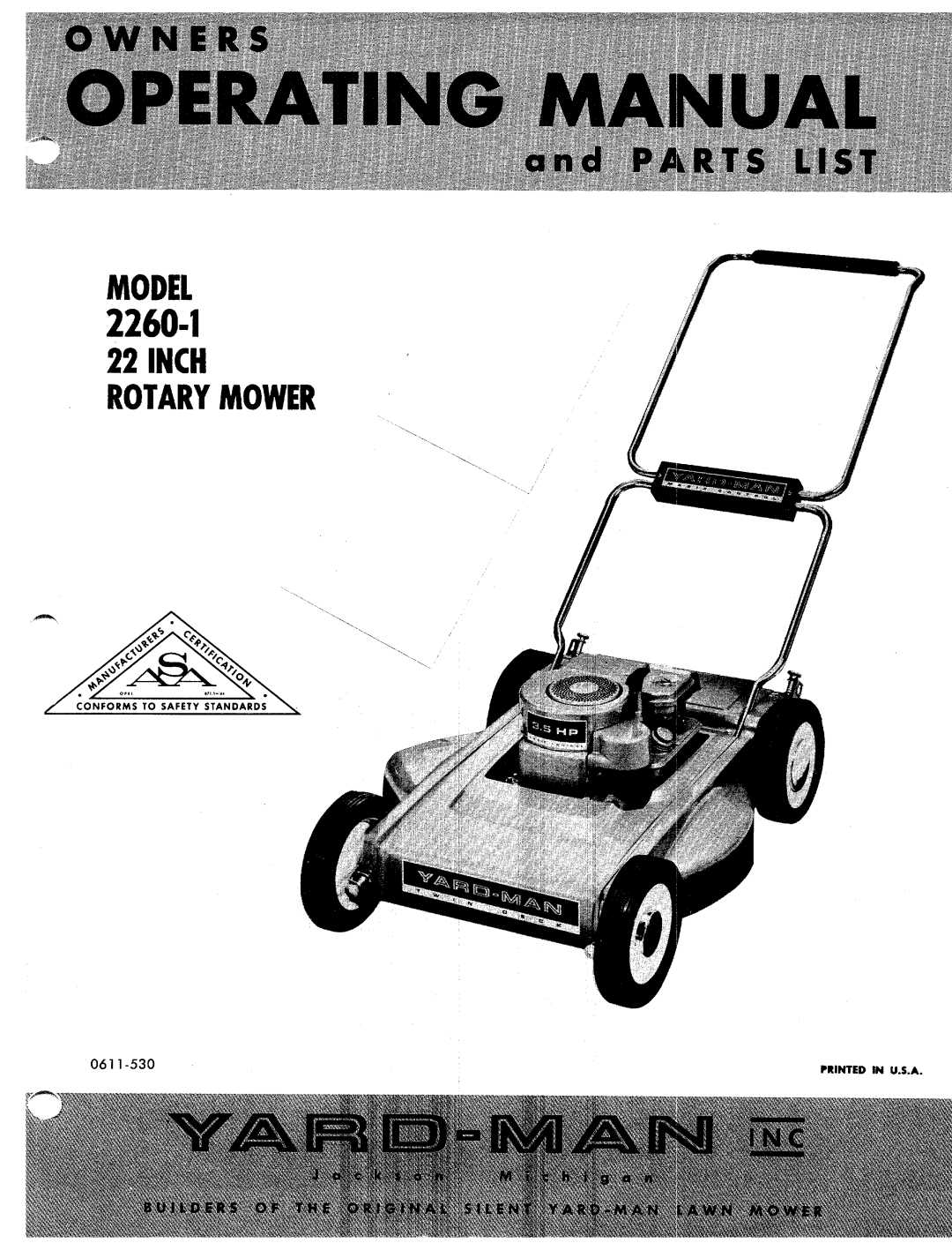 Yard-Man 2260-1 manual 