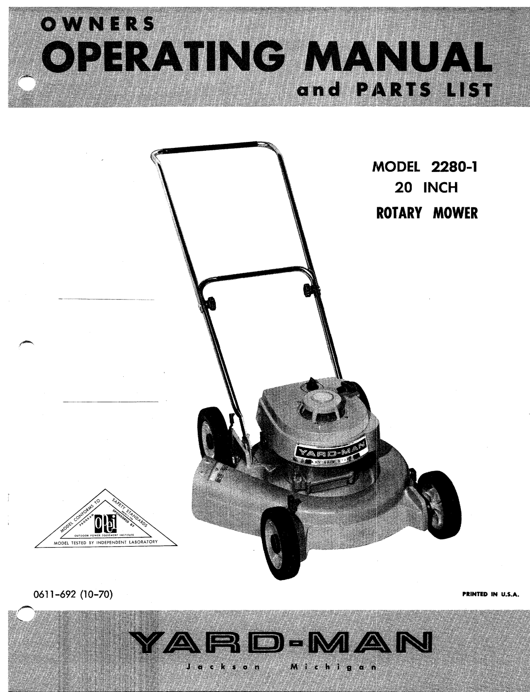 Yard-Man 2280-1 manual 