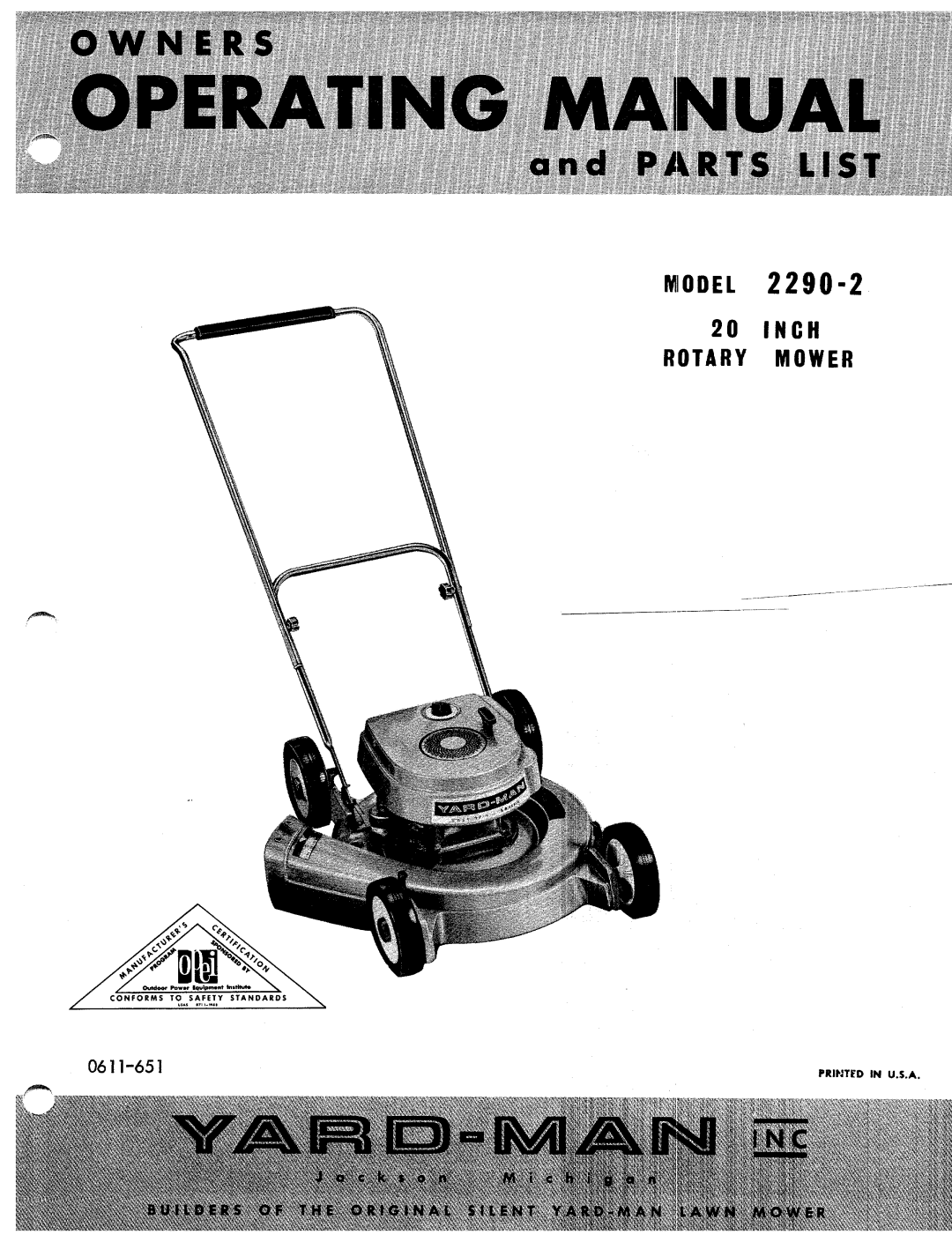 Yard-Man 2290-2 manual 