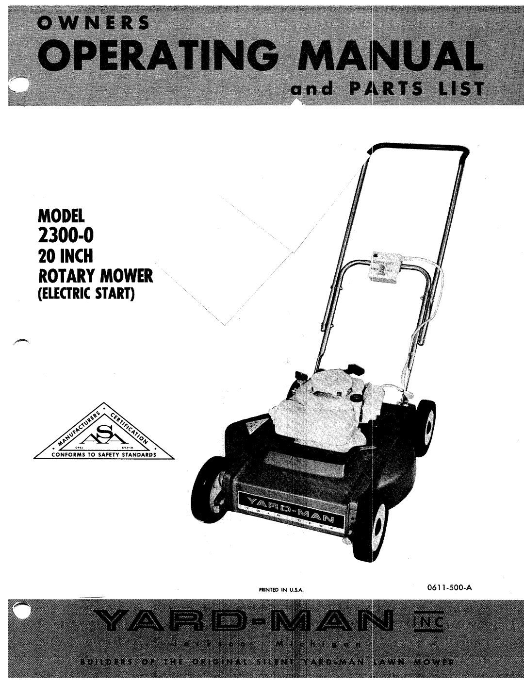 Yard-Man 2300-0 manual 