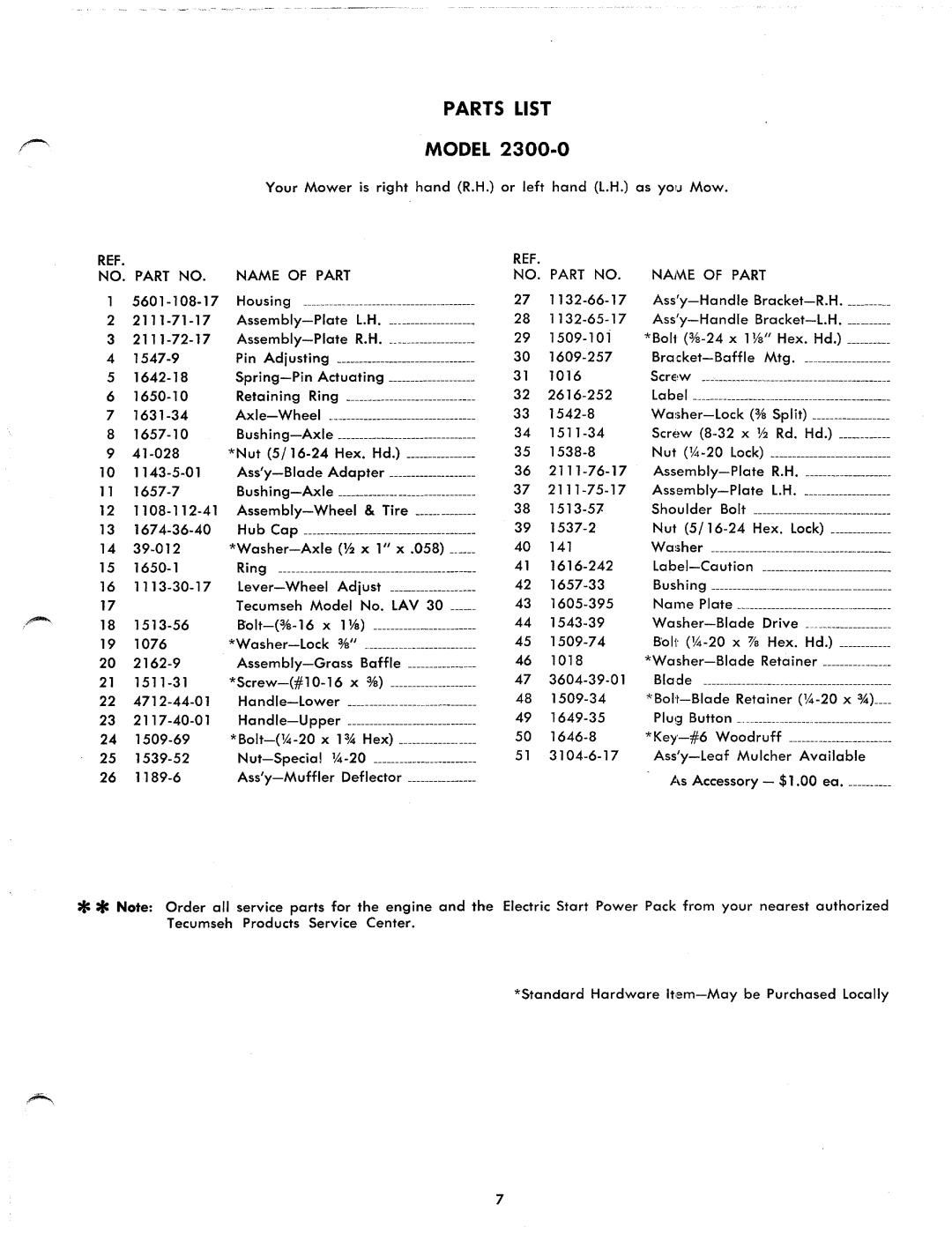 Yard-Man 2300-0 manual 