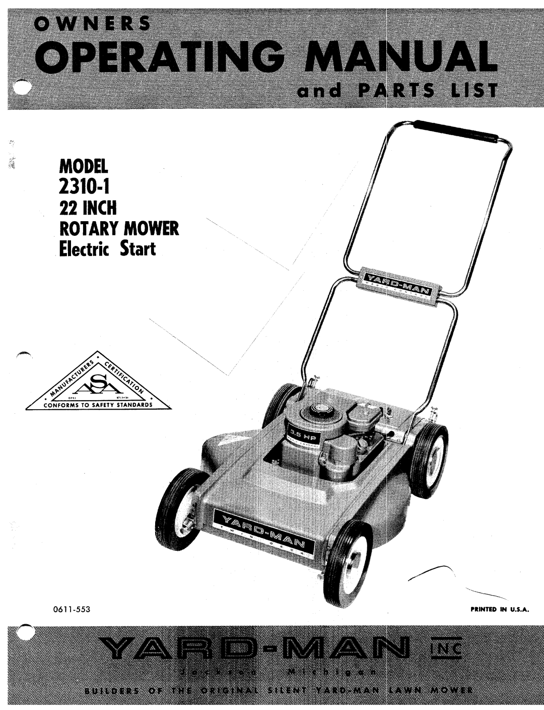 Yard-Man 2310-1 manual 