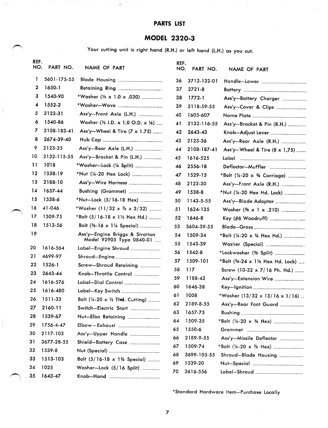 Yard-Man 2320-3 manual 