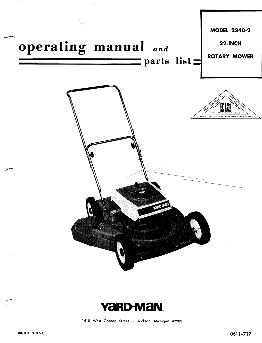 Yard-Man 2340-2 manual 