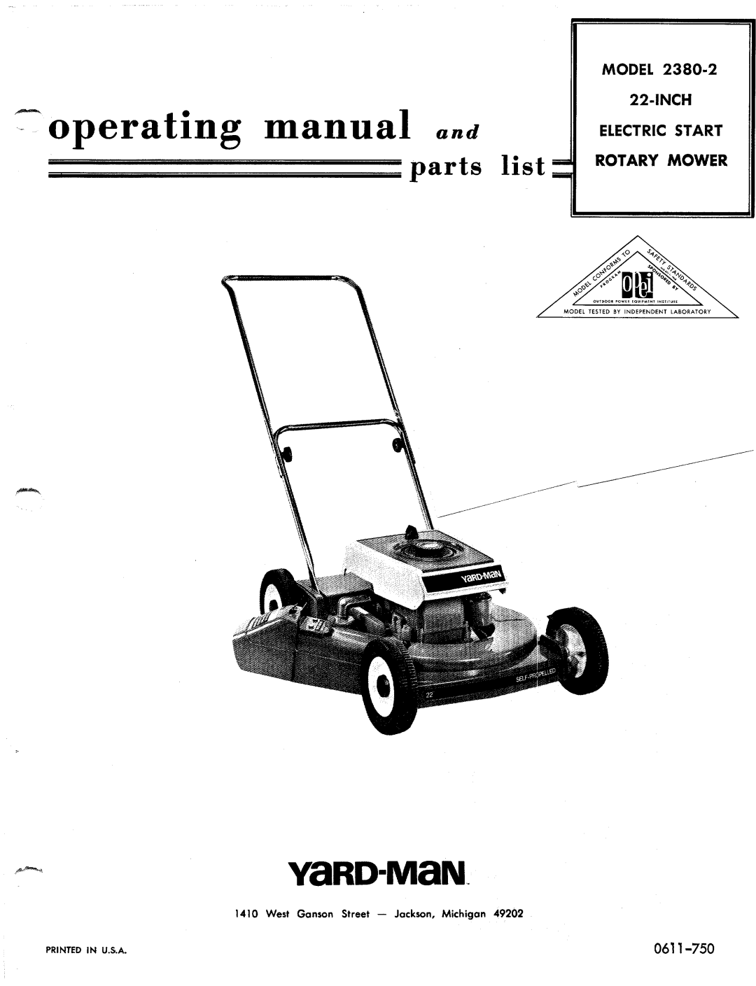 Yard-Man 2380-2 manual 