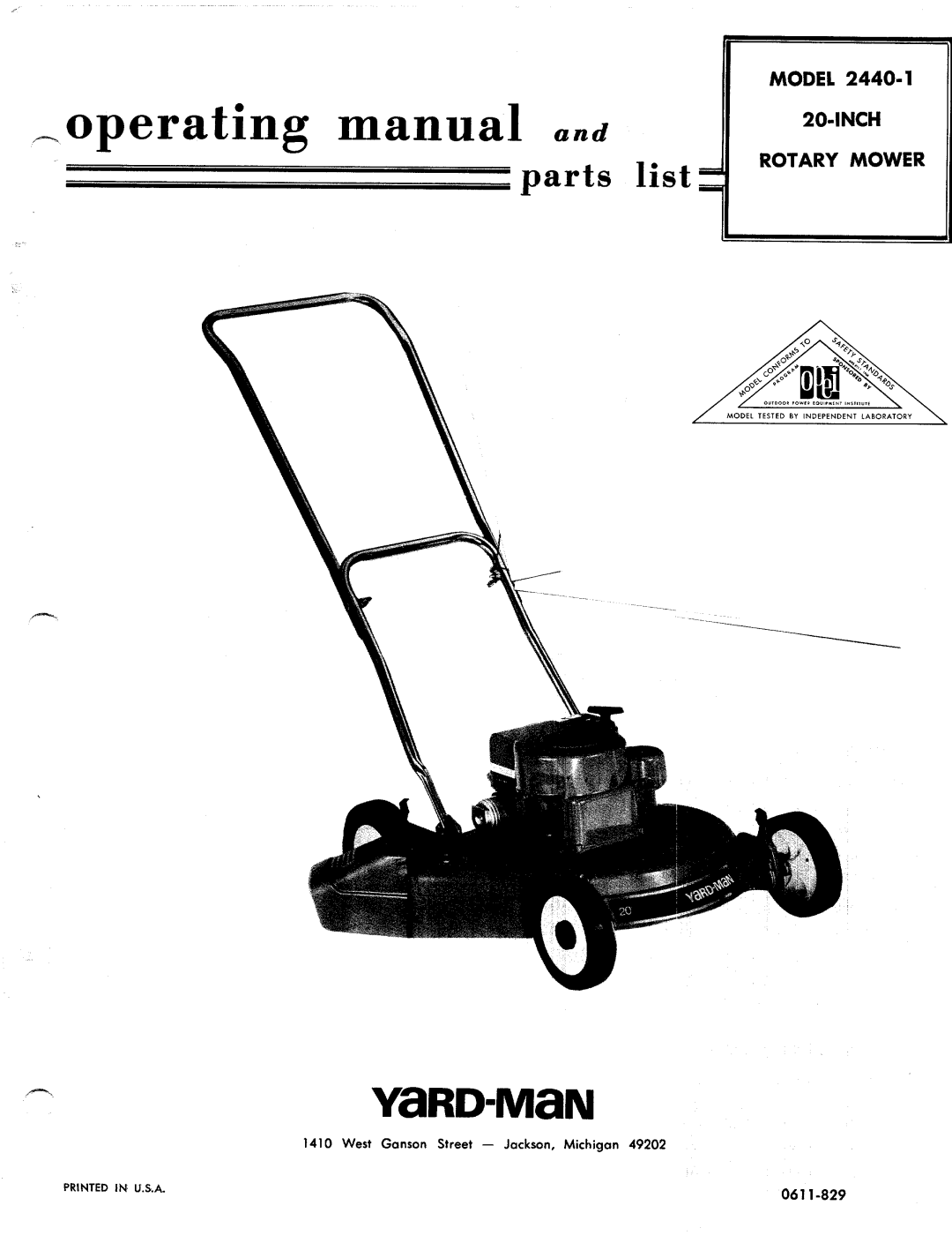 Yard-Man 2440-1 manual 