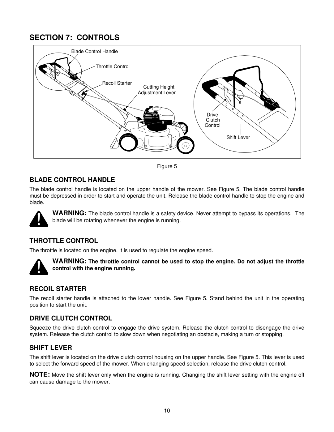 Yard-Man 247.37979 manual Controls 