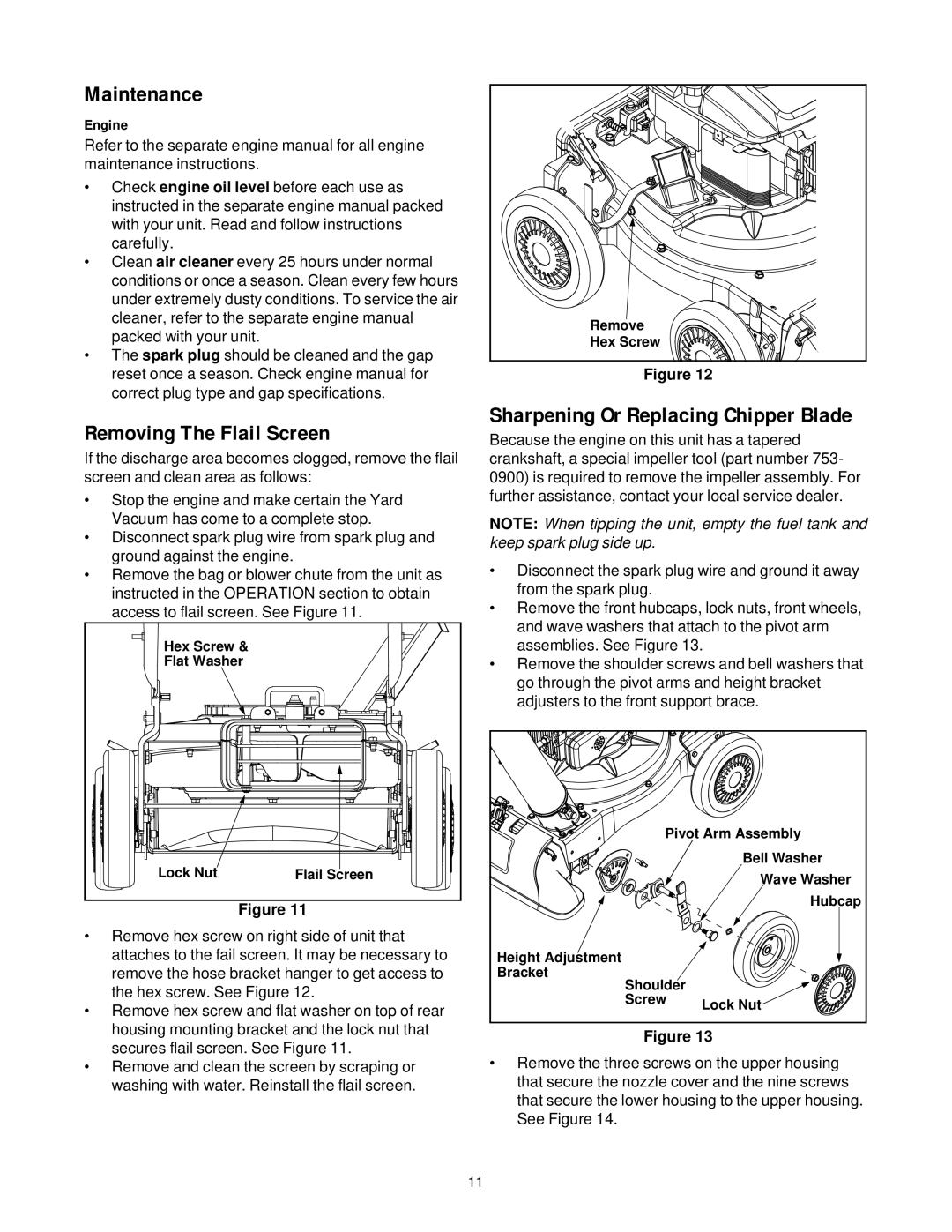 Yard-Man 247.77038 manual Maintenance, Removing The Flail Screen, Engine 