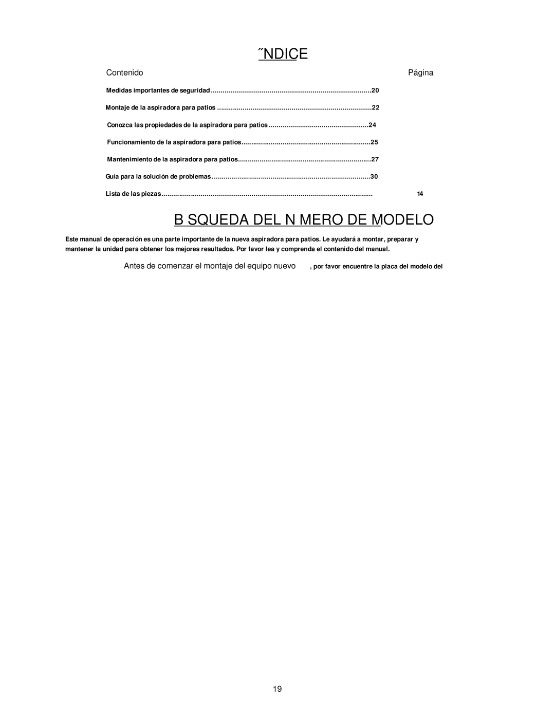 Yard-Man 24A-060F401 manual Índice, Búsqueda DEL Número DE Modelo, Servicio Telefónico DE Asistencia AL Cliente 