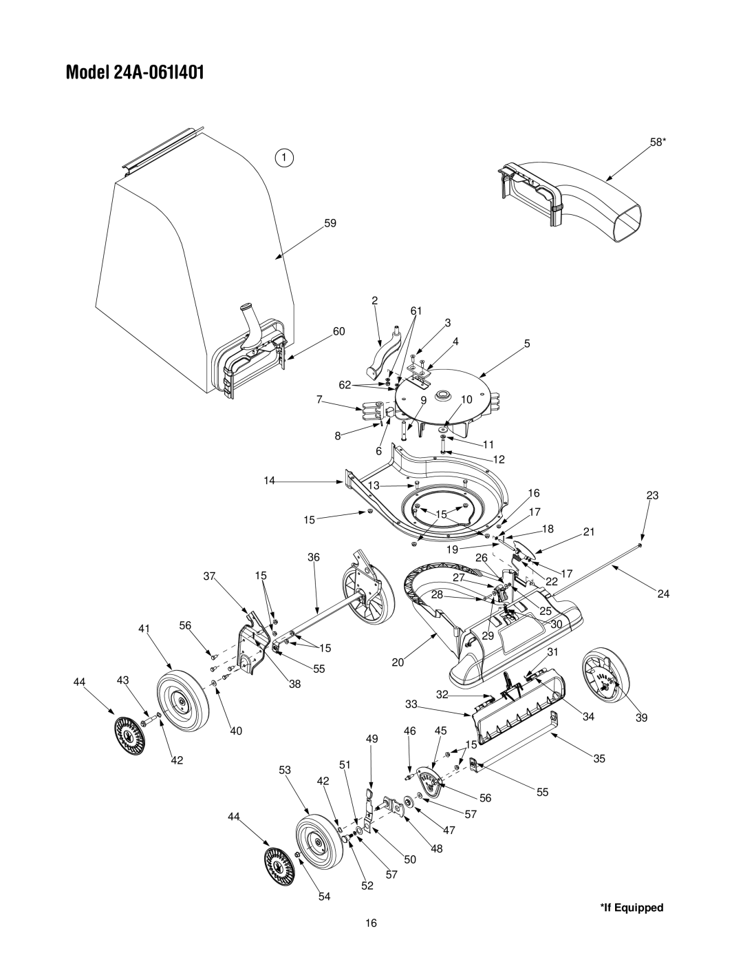 Yard-Man 24A-061I401 manual If Equipped 