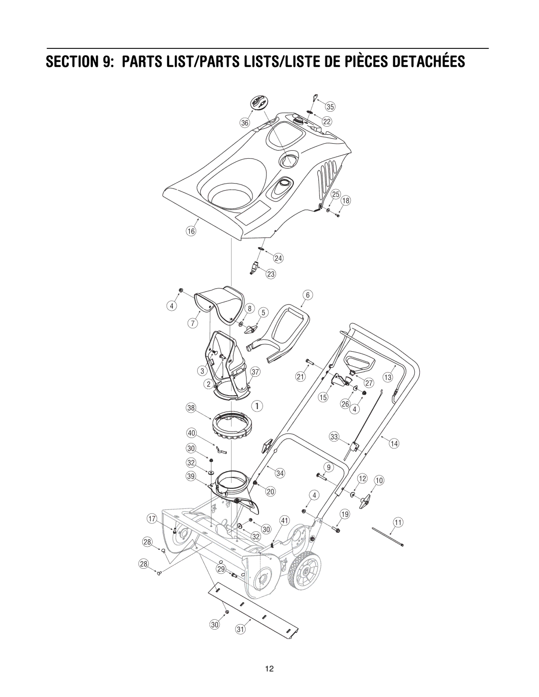 Yard-Man 2B5 & 295 manual Parts LIST/PARTS LISTS/LISTE DE Pièces Detachées 