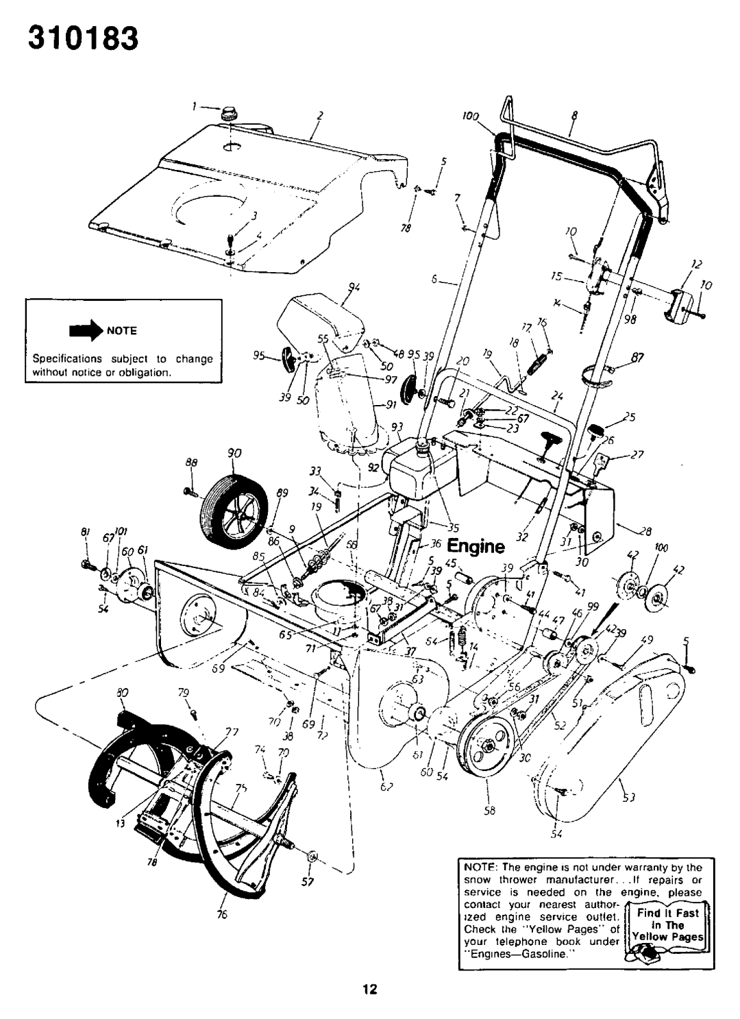 Yard-Man 310193, 310183 manual 