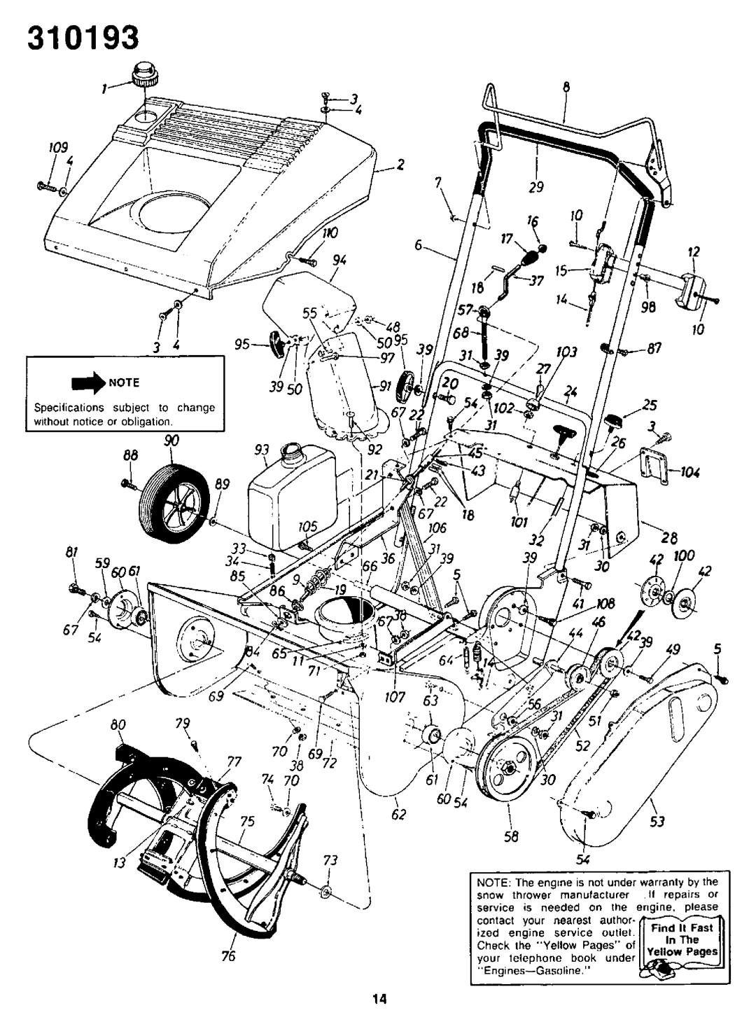 Yard-Man 310193, 310183 manual 