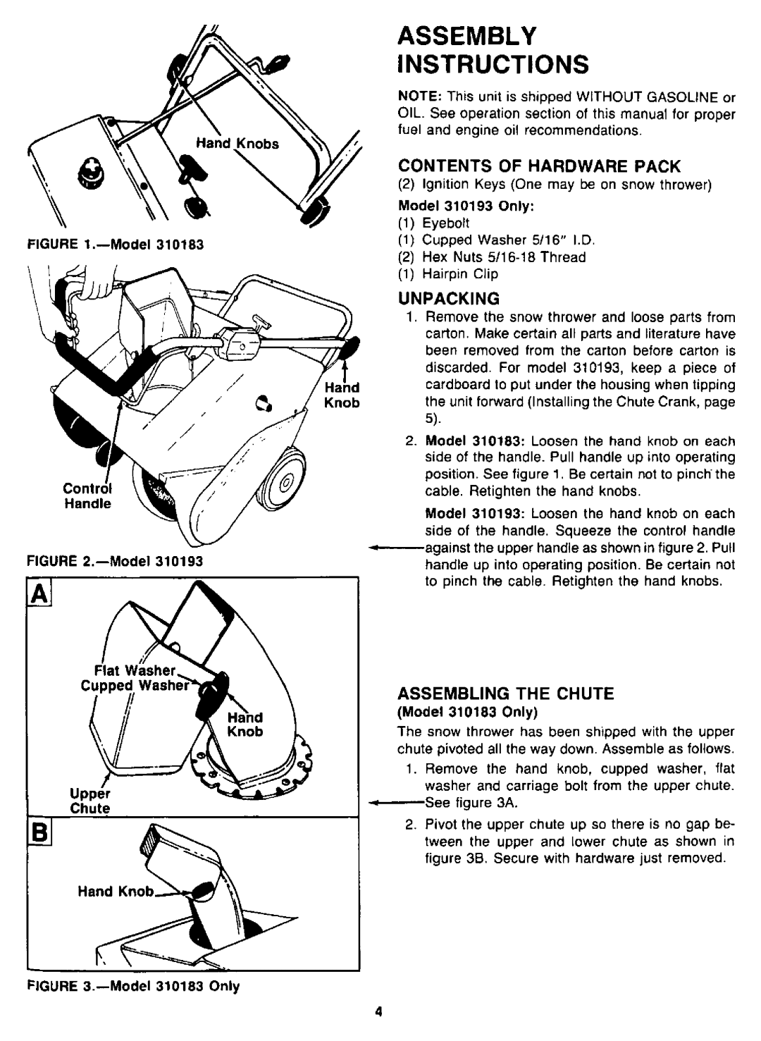 Yard-Man 310193, 310183 manual 