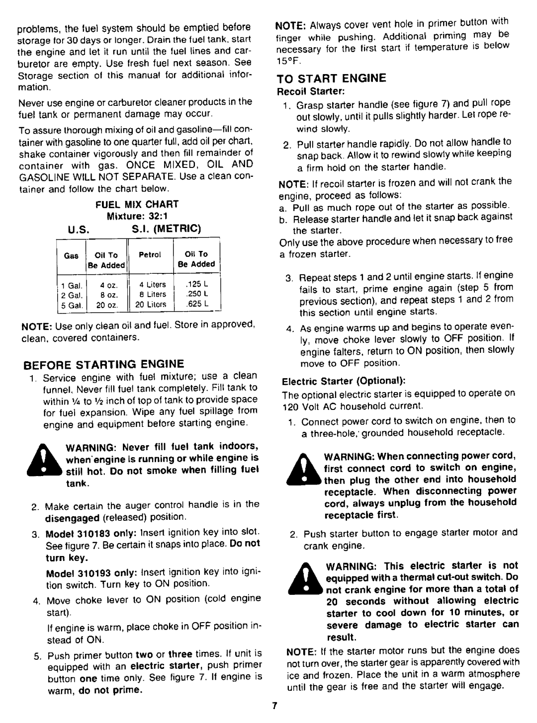 Yard-Man 310183, 310193 manual 