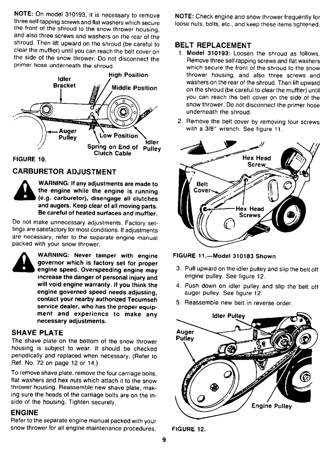 Yard-Man 310183, 310193 manual 