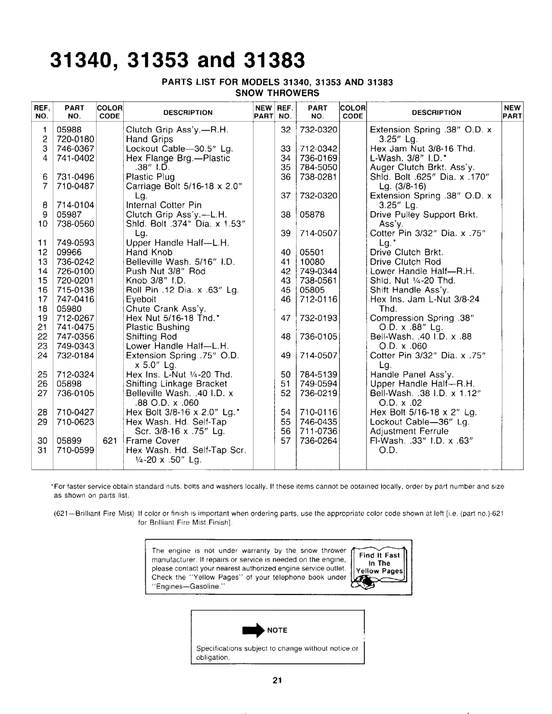 Yard-Man 31380-8, 31353-8, 31383-8, 31340-8 manual 