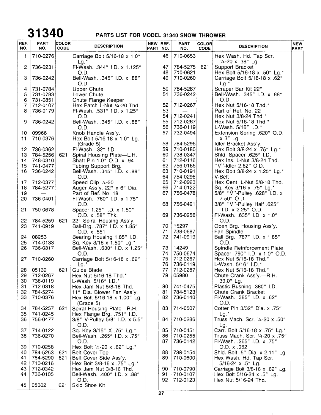 Yard-Man 31340-8, 31353-8, 31380-8, 31383-8 manual 