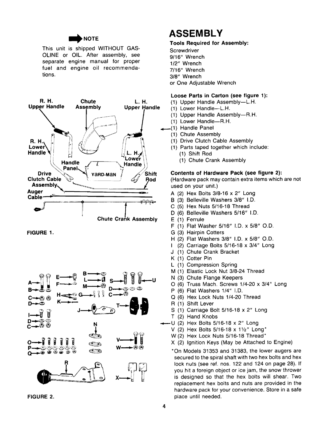 Yard-Man 31353-8, 31380-8, 31383-8, 31340-8 manual 