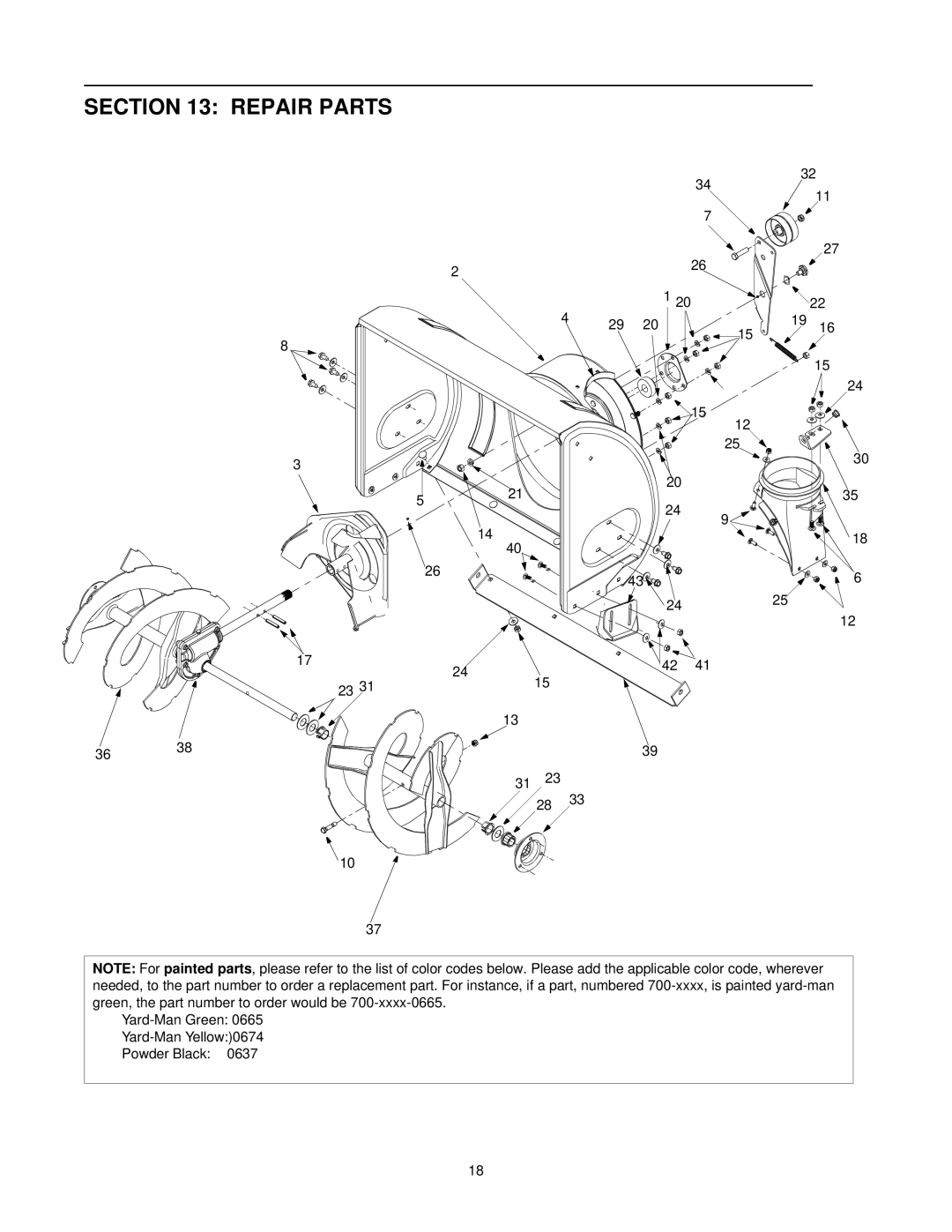 Yard-Man 31AE573H401, 31AE553F401 manual Repair Parts 