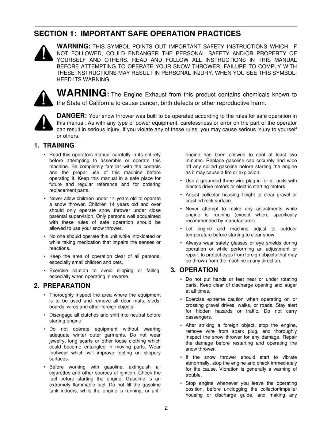 Yard-Man 31AE573H401, 31AE553F401 manual Important Safe Operation Practices, Training, Preparation 