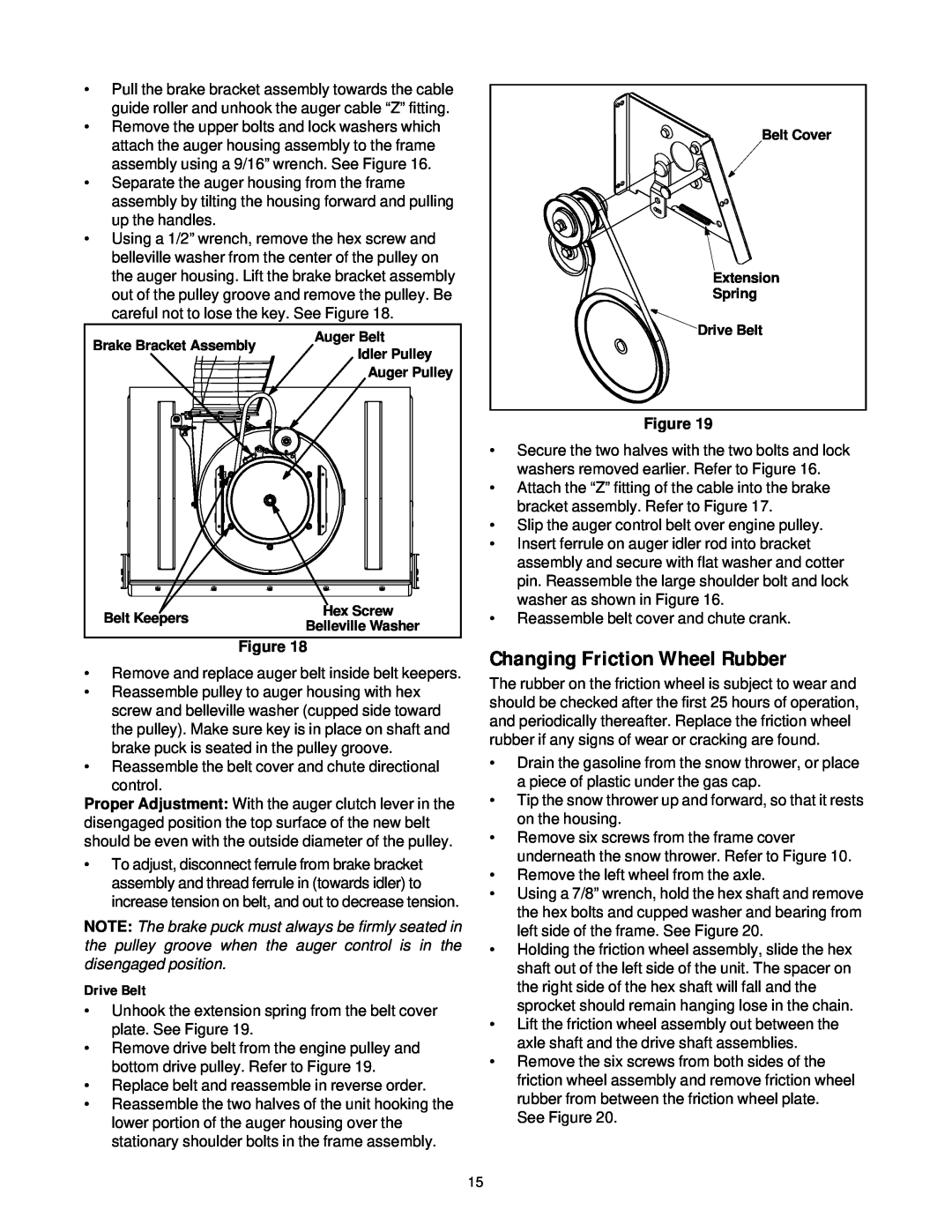 Yard-Man 31AE993I401 manual Changing Friction Wheel Rubber, Drive Belt, Figure 