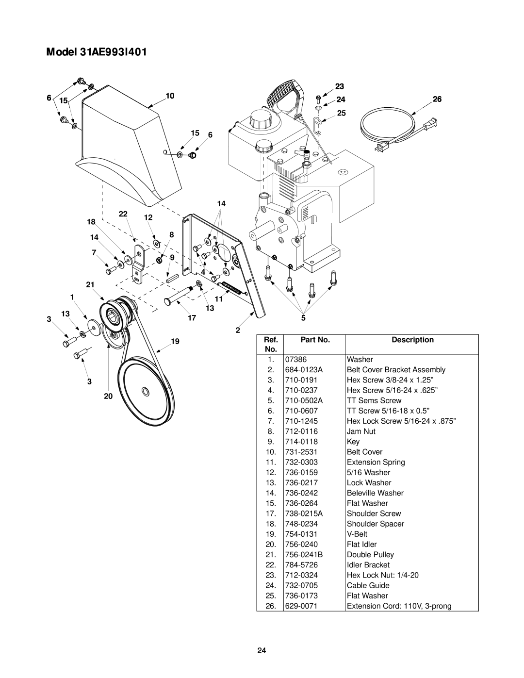 Yard-Man manual Model 31AE993I401, 15 22 18 14 7 21 1 13 3 20 