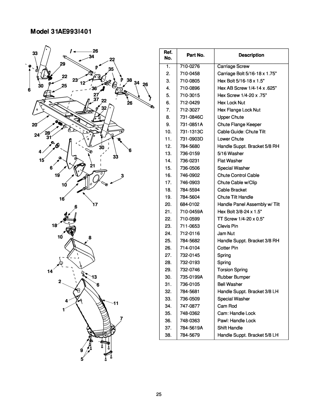 Yard-Man manual Model 31AE993I401, 20 24 31 