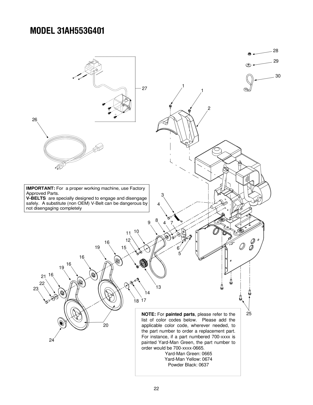 Yard-Man manual Model 31AH553G401 