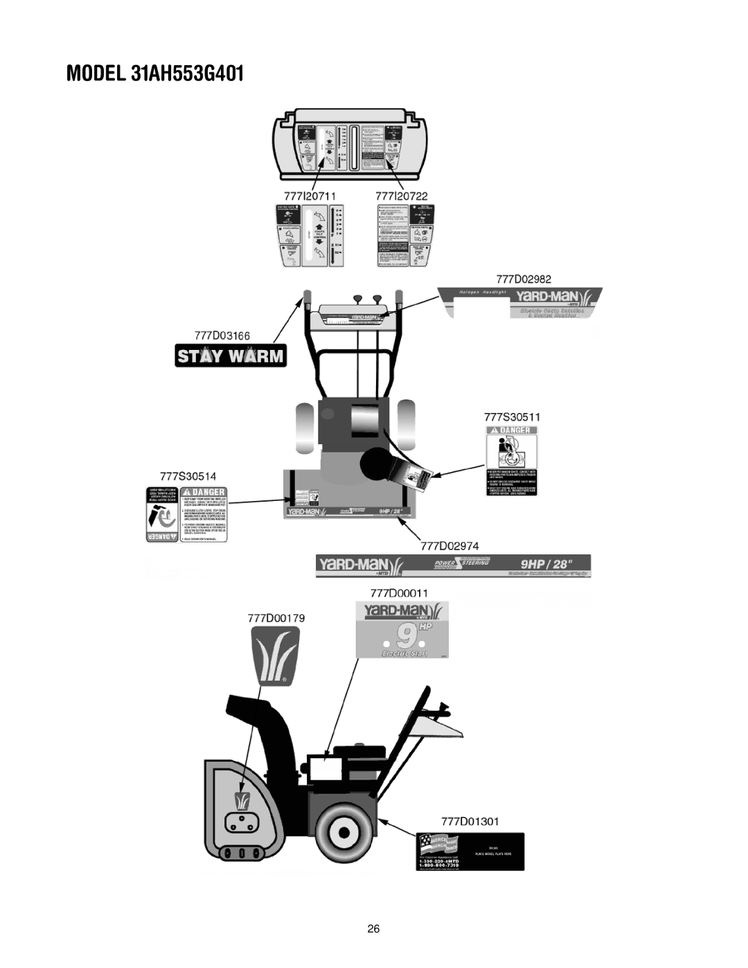 Yard-Man manual Model 31AH553G401 