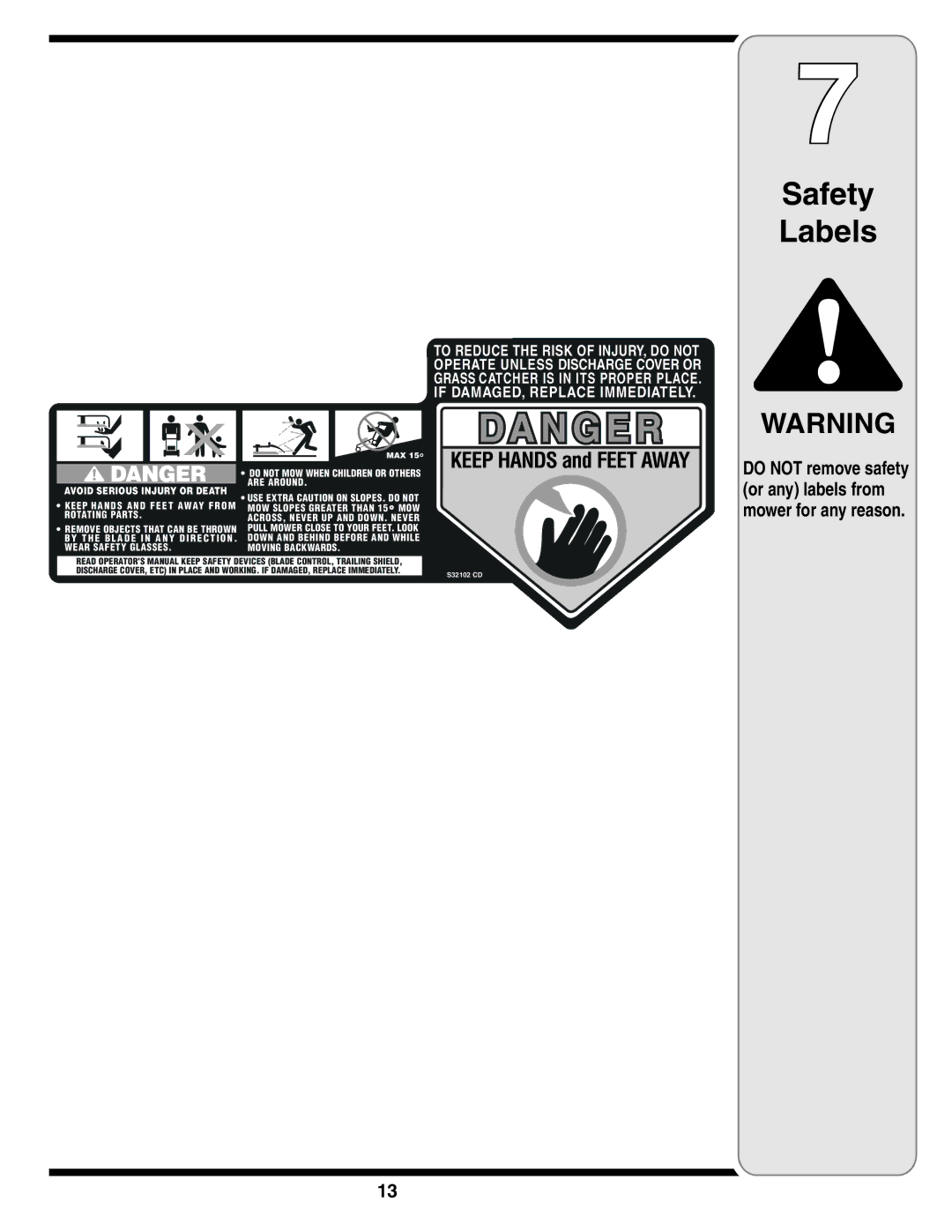 Yard-Man 430 warranty Safety Labels 