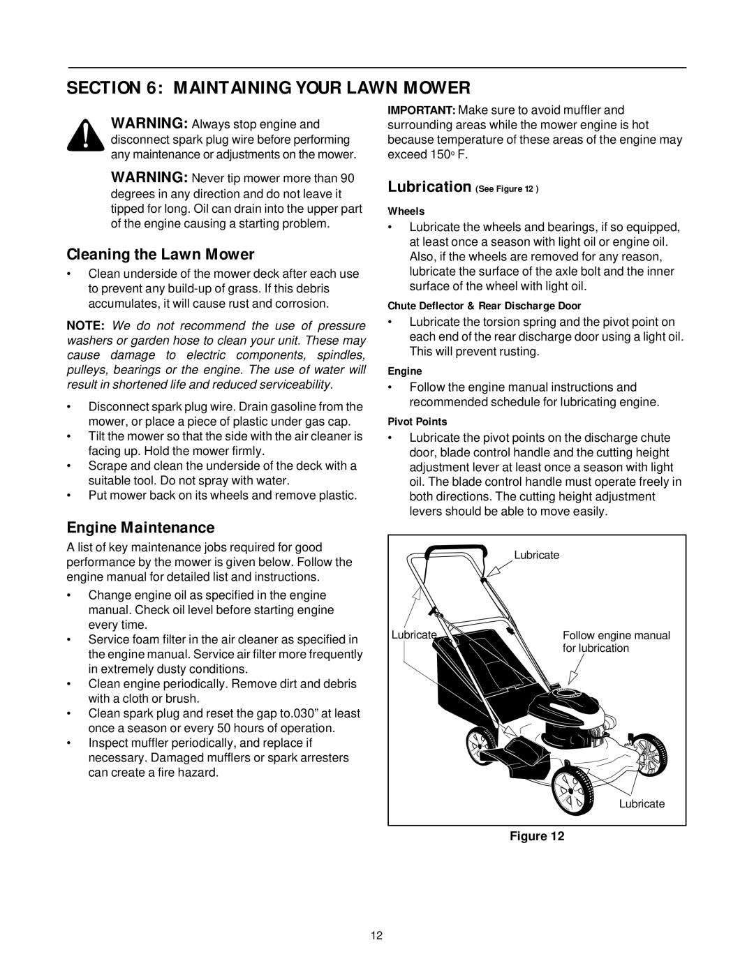 Yard-Man 437 manual Maintaining Your Lawn Mower, Cleaning the Lawn Mower, Engine Maintenance 