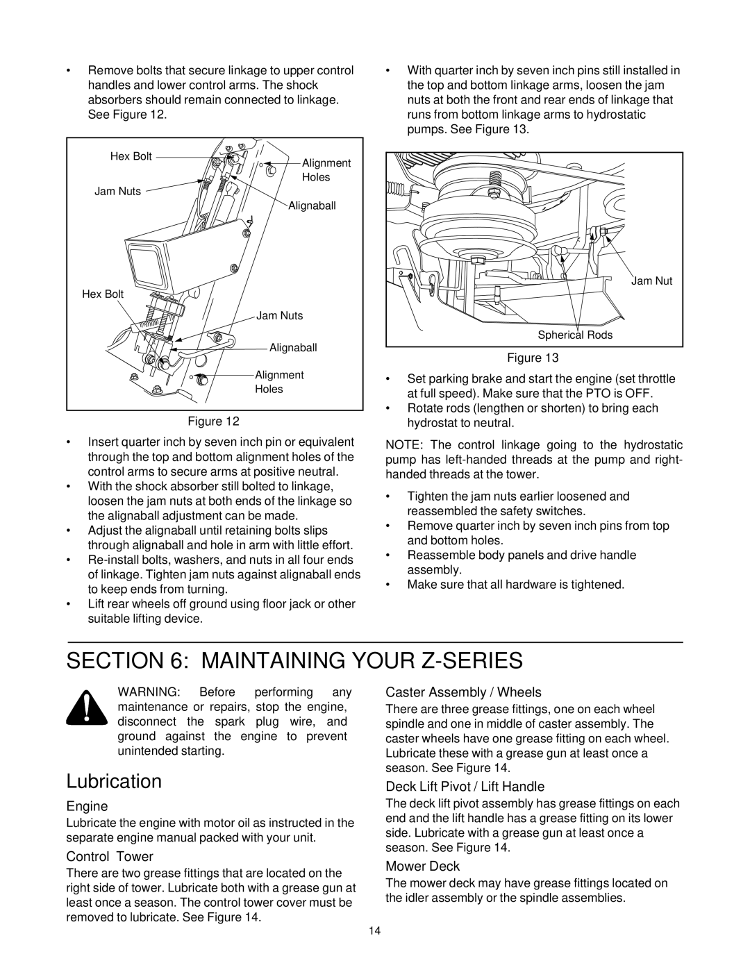 Yard-Man 53AA1A3G401 manual Maintaining Your Z-SERIES, Lubrication 