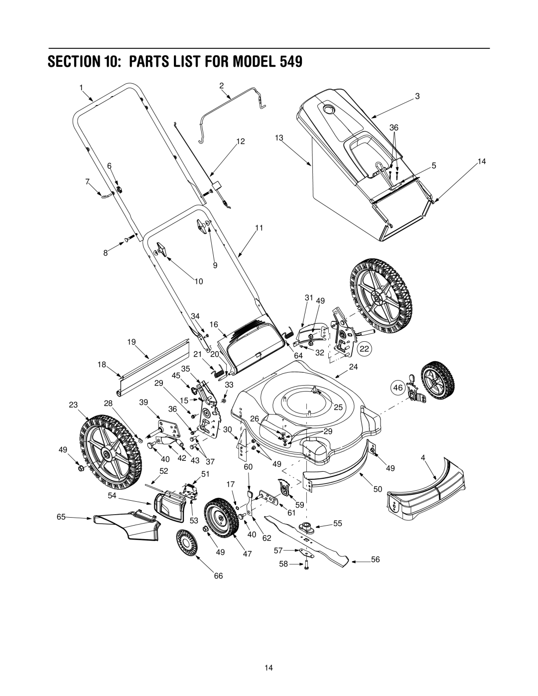 Yard-Man 549 manual Parts List for Model 