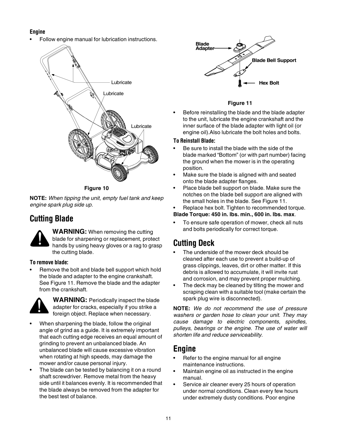 Yard-Man 573 manual Cutting Blade, Cutting Deck, Engine 