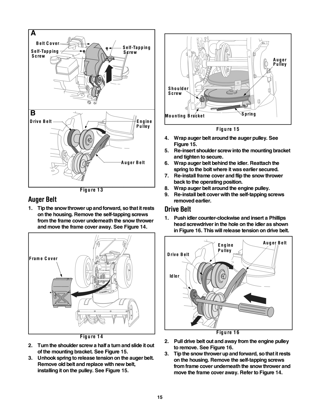 Yard-Man 5KL manual Auger Belt, Drive Belt 