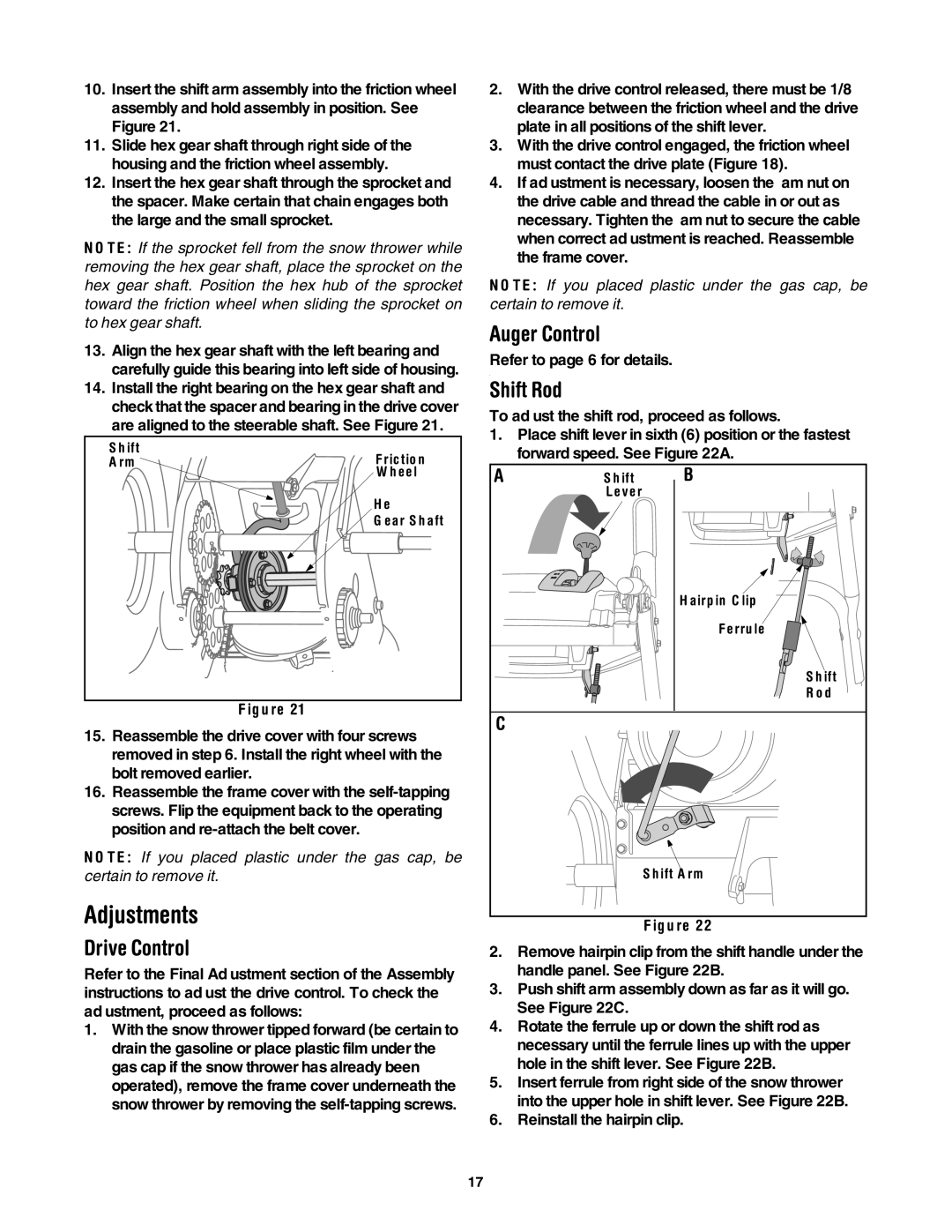 Yard-Man 5KL manual Adjustments, Drive Control, Shift Rod 