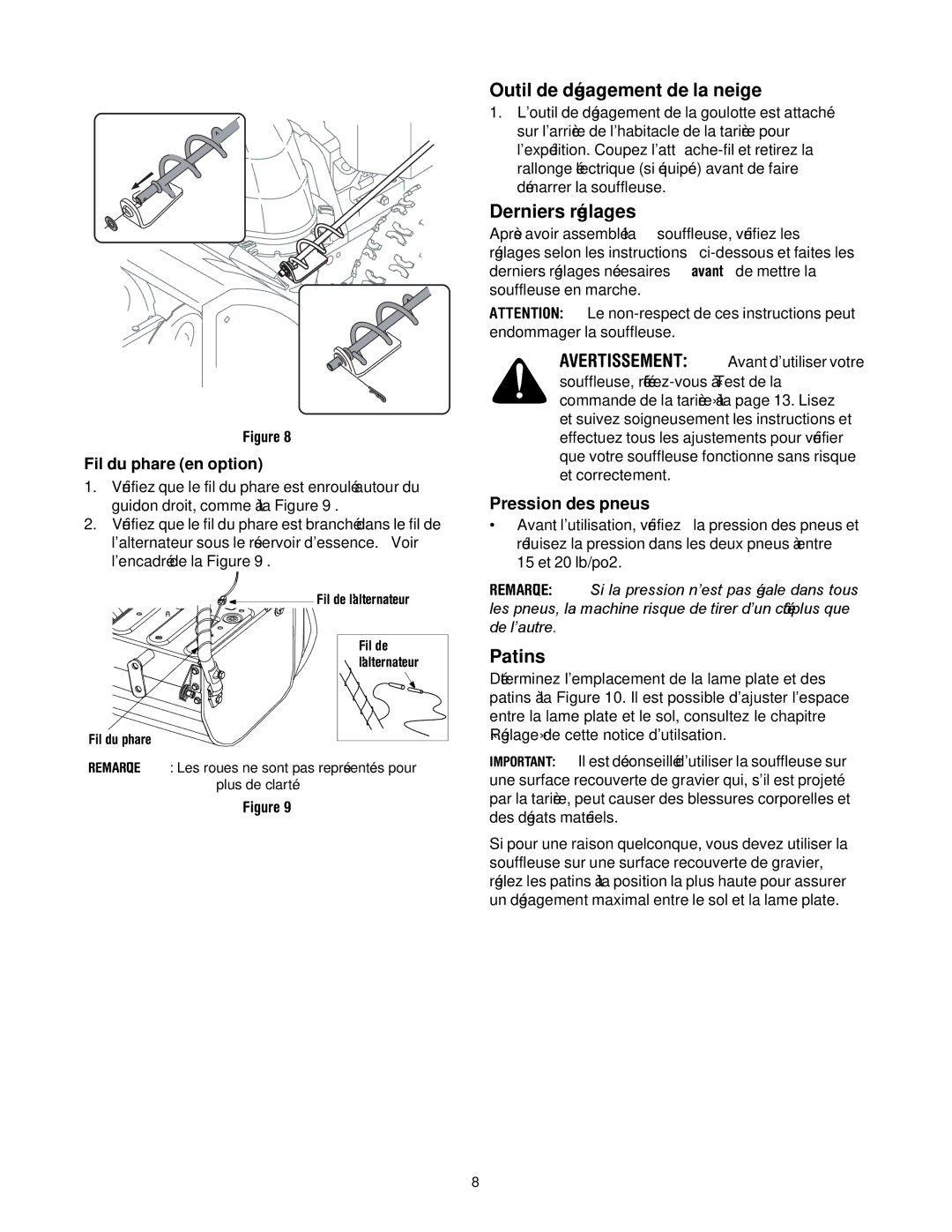 Yard-Man 600 manual Neige la de dégagement de Outil 