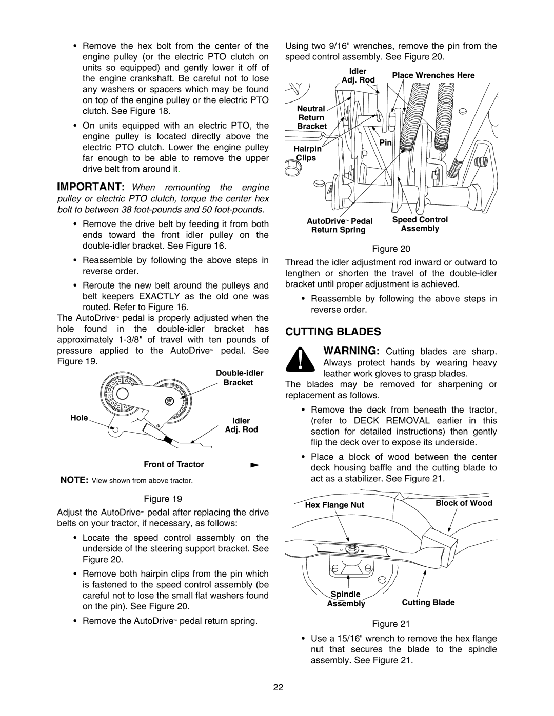 Yard-Man 604 manual Cutting Blades 