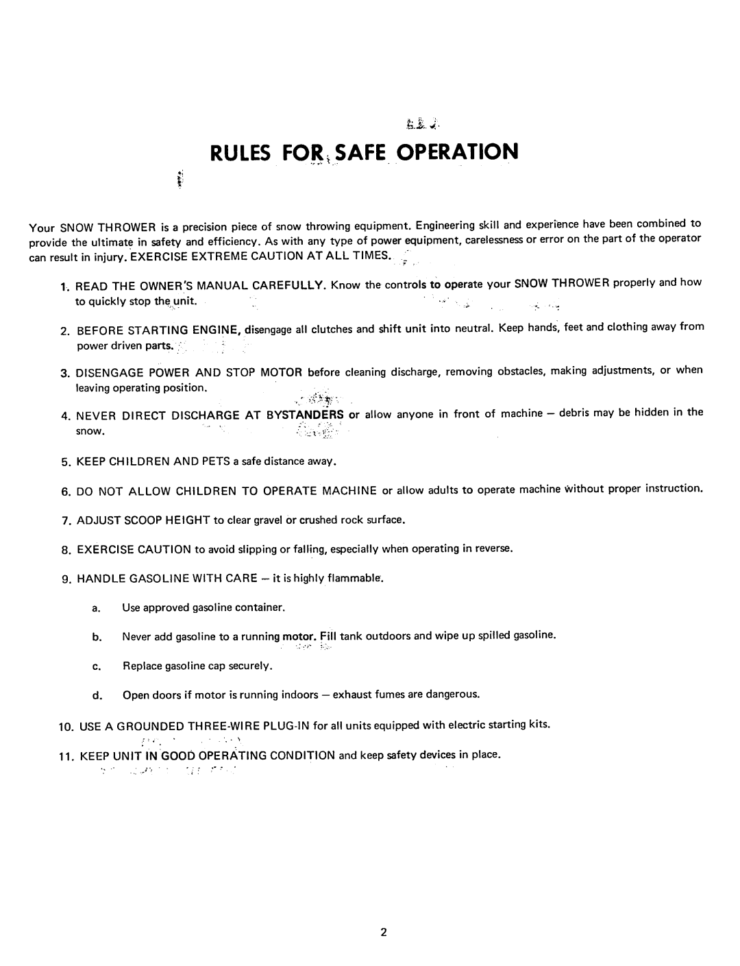 Yard-Man 7100-1 manual Rules Fo.~~Safe Operation 